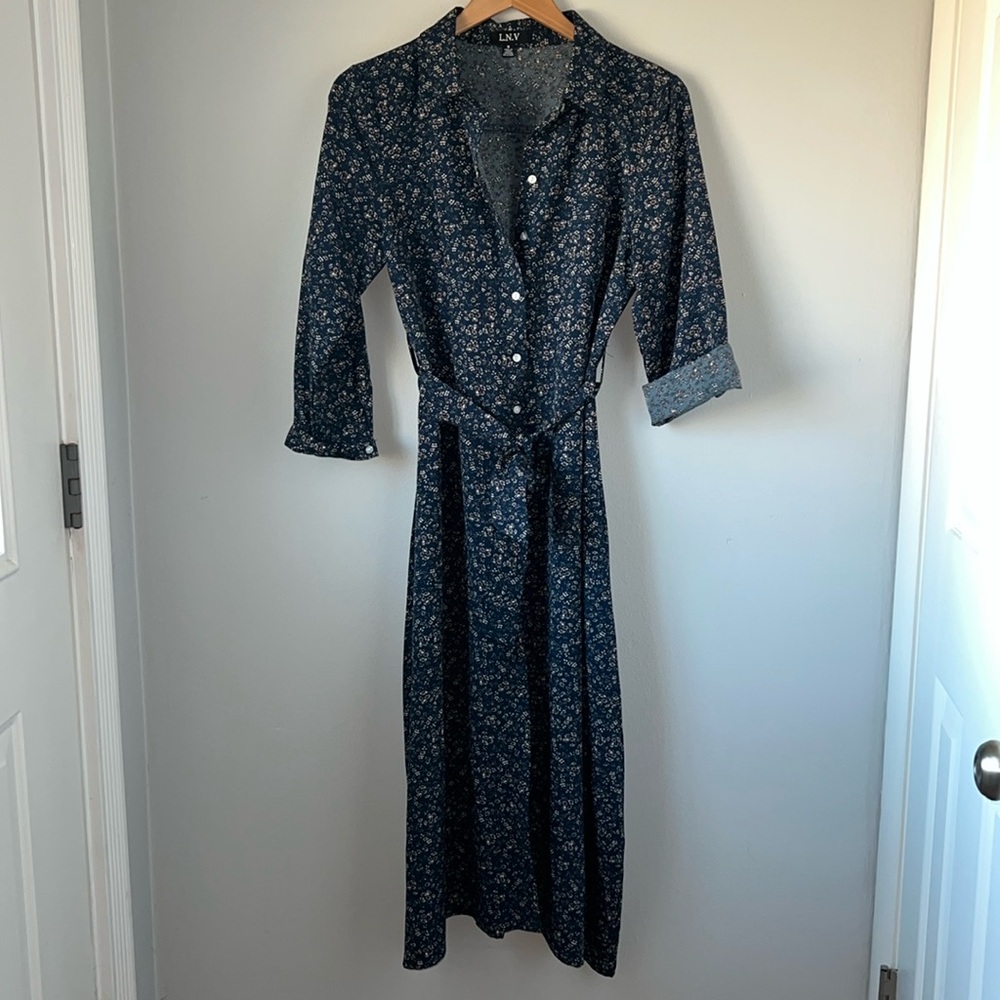 L. N. V floral midi dress